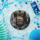 ヒップホップ金ゴールドチェーンベビーシャワー紙プレート ペーパープレート (パーティー)