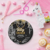 ヒップホップ金ゴールドチェーンベビーシャワー紙プレート ペーパープレート (パーティー)