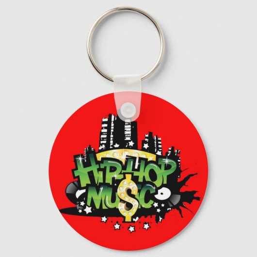ヒップホップ音楽 キーホルダー (正面)
