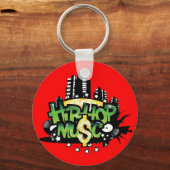 ヒップホップ音楽 キーホルダー (正面)