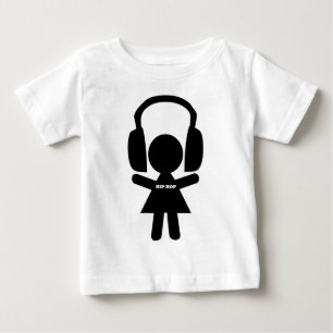 ヒップホップ音楽、ヘッドホーン、ヒップホップ愛 ベビーTシャツ