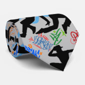 ヒップホップ50。ダンスパターン。グレーBG ネクタイ (ロール)