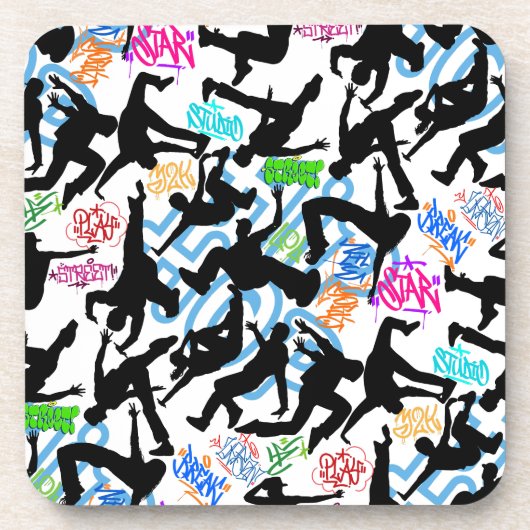 ヒップホップ50。ダンスパターン コースター (正面)