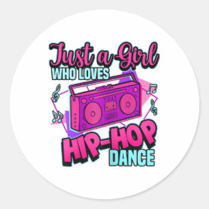 ヒップホップ・ダンス・ブレイクダンス・ダンが大好きな女の子 ラウンドシール