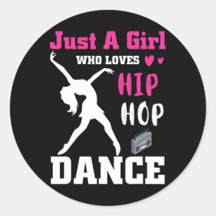 ヒップホップ・ダンス・ブレイクダンス・ダンが大好きな女の子 ラウンドシール