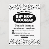 ヒップホップ・フー・レイ・バースデー 90年代オールドスクールラップリリック インビテーションポストカード (正面)