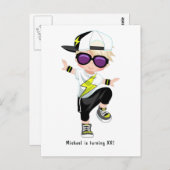 ヒップホップ·ボラップのーイ·ブレイク·ダンサー·バースデー·パーティー ポストカード (正面/裏面)