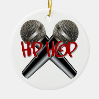 ヒップホップ- mcラップのなdjのラップのなターンテーブルmicの落書きのr&b セラミックオーナメント