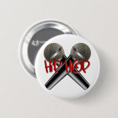 ヒップホップ- mcラップのなdjのラップのなターンテーブルmicの落書きのr&b 缶バッジ (正面&裏面)