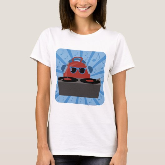 ヒップホップDJバウンスボール漫画のフラッシュバックデザイン Tシャツ (正面)