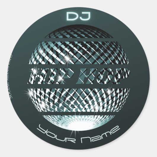 ヒップホップDJヒップホップ ラウンドシール (正面)