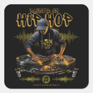 ヒップホップDJ 50th Anniversary Graphで発生 スクエアシール