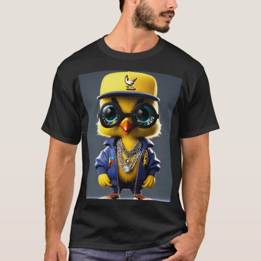 ヒップホップTweetty Bird 3DモデルTシャツ Tシャツ (正面)