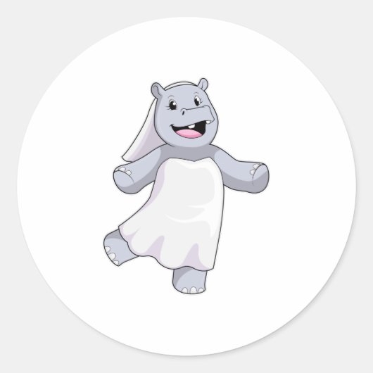 ヒップポの花嫁とヴェール ラウンドシール (正面)