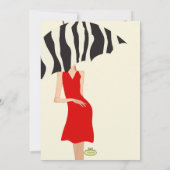 ヒップママベイビーシャワー/ 赤いドレス / ゼブラ柄ストライプ 招待状 (裏面)