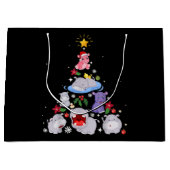 ヒッポおもしろいクリスマスツリー | Hippopotamusクリスマス ラージペーパーバッグ (正面)