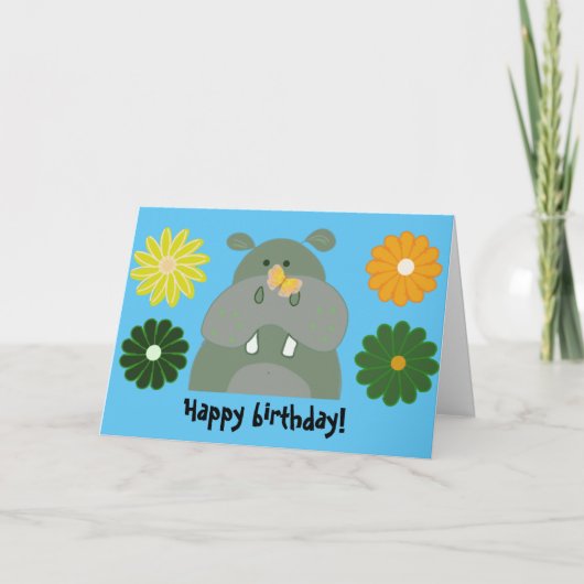 ヒッポおもしろい蝶の誕生日 シーズンカード (正面)