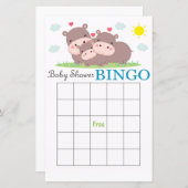 ヒッポおもしろい赤ちゃんシャワービンゴカード (正面/裏面)