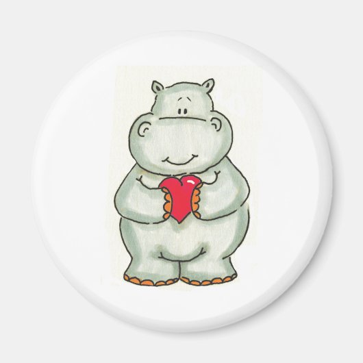 ヒッポとハート マグネット (正面)