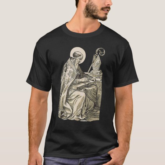 ヒッポのアウグスティヌス カトリック哲学者 Tシャツ (正面)