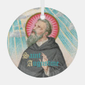 ヒッポの聖アウグスティヌス(SAU 047;詳細) ガラスオーナメント (正面)