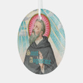 ヒッポの聖アウグスティヌス(SAU 047;詳細) ガラスオーナメント (正面左)