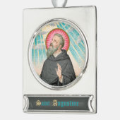 ヒッポの聖アウグスティヌス(SAU 047;詳細) シルバープレートバナーオーナメント (左)