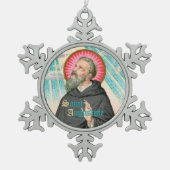 ヒッポの聖アウグスティヌス(SAU 047;詳細) スノーフレークピューターオーナメント (正面)