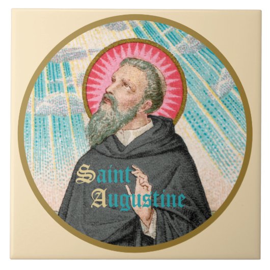 ヒッポの聖アウグスティヌス(SAU 047;詳細) タイル (正面)