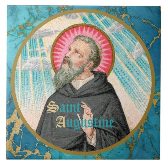 ヒッポの聖アウグスティヌス(SAU 047;詳細) タイル (正面)