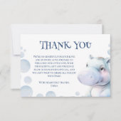 ヒッポをテーマにした赤ちゃんシャワー サンキューカード (正面)