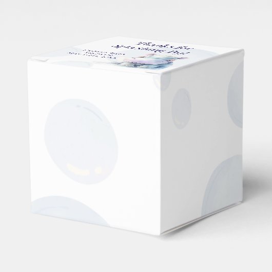 ヒッポをテーマにした赤ちゃんシャワー フェイバーボックス (正面サイド)