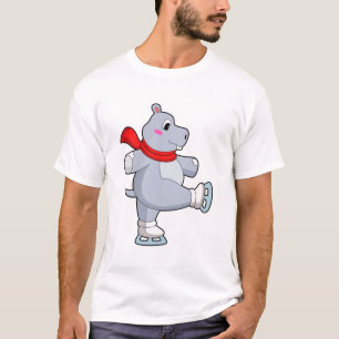 ヒッポアイススケートで滑るアイススケート Tシャツ