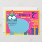 ヒッポアニマルキッドバースデーパーティ招待状 招待状 (正面)