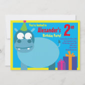 ヒッポアニマルキッドバースデーパーティ招待状 招待状 (正面)