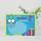 ヒッポアニマルキッドバースデーパーティ招待状 招待状 (スタンド正面)