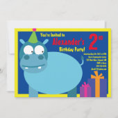 ヒッポアニマルキッドバースデーパーティ招待状 招待状 (正面)