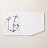 ヒッポインザバスおもしろいイラストレーションブラック バスタオルセット (ハンドタオル)