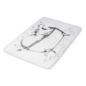 ヒッポインバスおもしろいイラストレーションブラック バスマット (アングル)