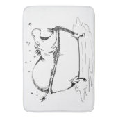 ヒッポインバスおもしろいイラストレーションブラック バスマット (正面縦)