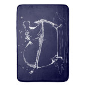 ヒッポインバスおもしろいイラストレーション海軍 バスマット (正面縦)