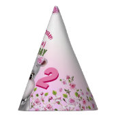 ヒッポインパールピンクフローラガール誕生日 パーティーハット (右)