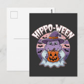 ヒッポウィーンハ不気味ロウィーンモーデンヒッポ幽霊 ポストカード (正面/裏面)