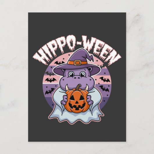 ヒッポウィーンハ不気味ロウィーンモーデンヒッポ幽霊 ポストカード (正面)
