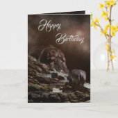 ヒッポエンチャント夕べ、誕生日 カード (黄色い花)