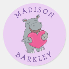 . .ヒッポキッドかわいいバレンタインの封筒用シールステッカー ラウンドシール