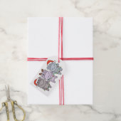 ヒッポクリスマスアニマルかわいいヒッポホリデー ギフトタグ (より糸付き)