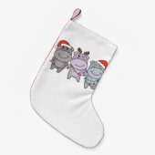 ヒッポクリスマスアニマルかわいいヒッポホリデー スモールクリスマスストッキング (正面 (吊り時))