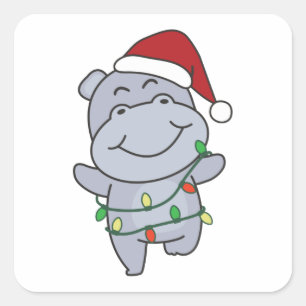 ヒッポクリスマスウィンターアニマルズヒッポスクエアスティック スクエアシール