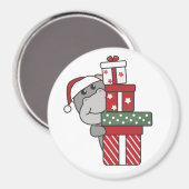 ヒッポクリスマスギフト冬の動物ヒッポス マグネット (正面/裏面)